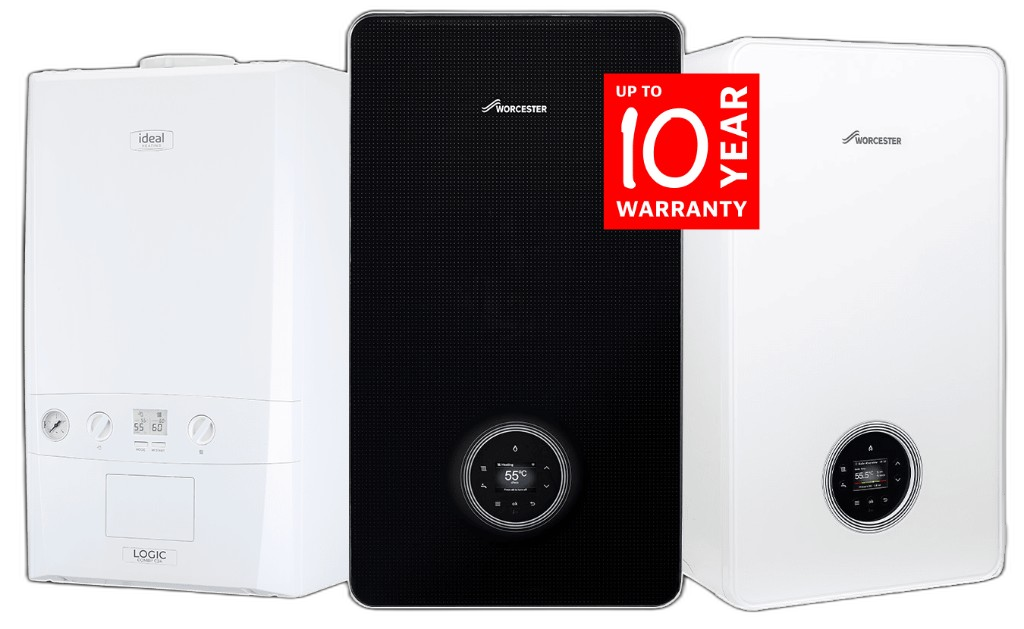 Ideal Logic 2, Worcester Bosch Greenstar 8000 and Greenstar 4000 boilers with up to 10 year warranty