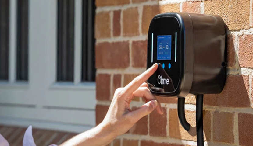 EV charger installed on the side of a house