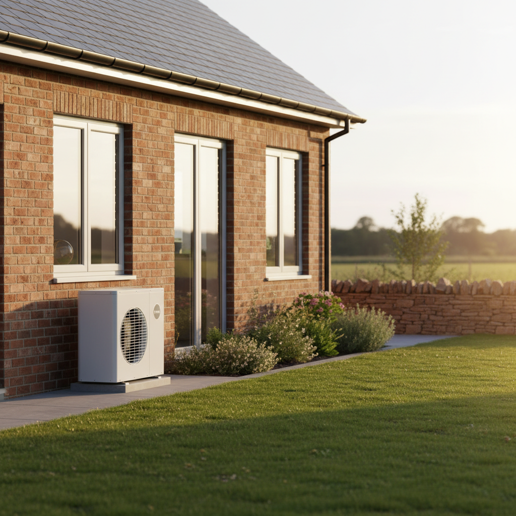 Air source heat pump installed at a UK home, one of 250,000 certified by MCS