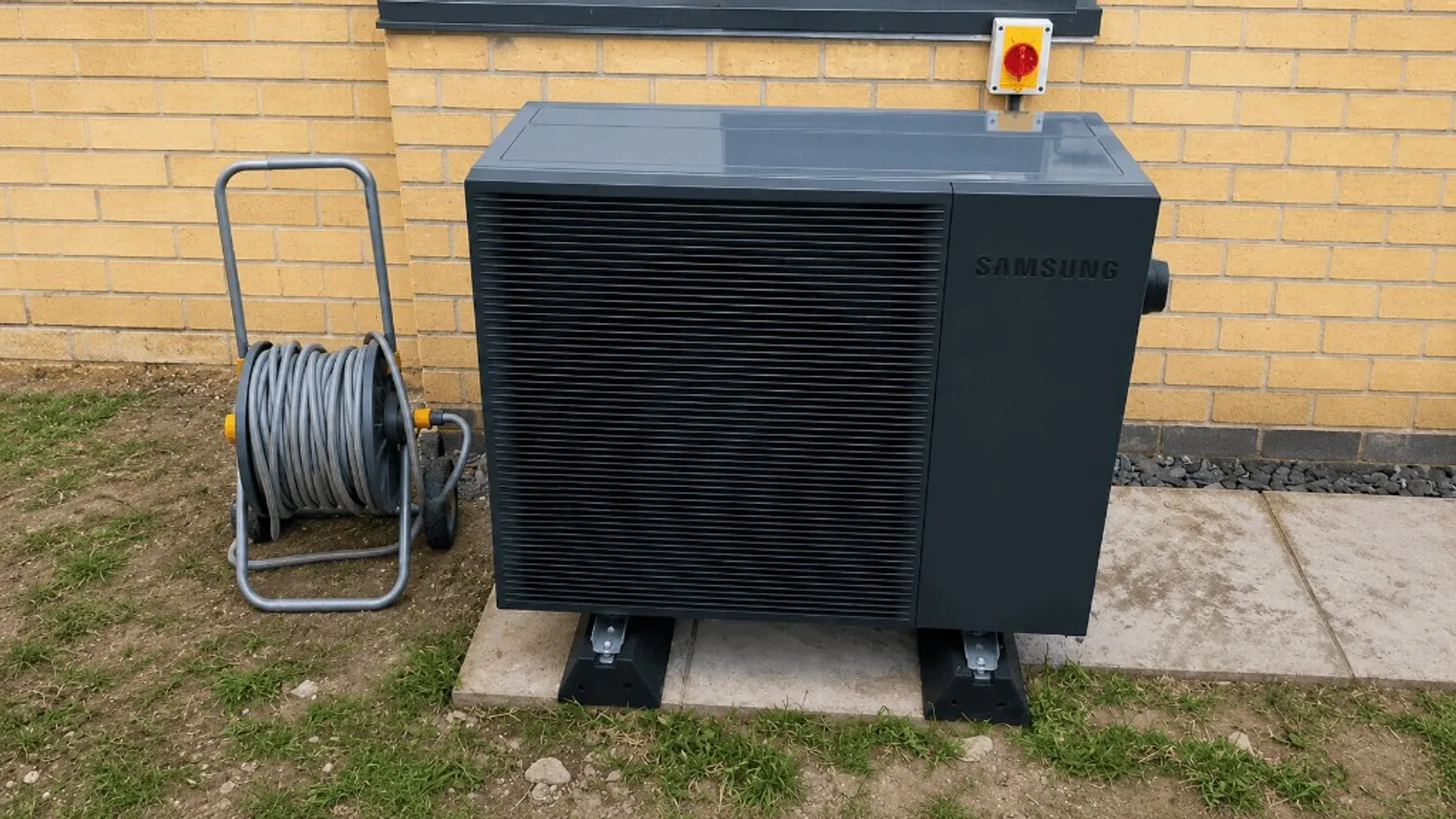 Samsung Gen 7 R290 air source heat pump installed at a UK home, one of 250,000 certified by MCS