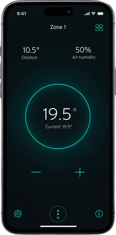 Vaillant heating app on a phone