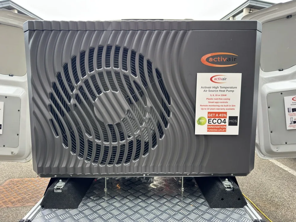 Trianco Activair air source heat pump on anti-vibration feet