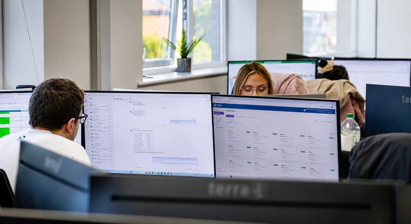UKEM team working at the Sunderland head office